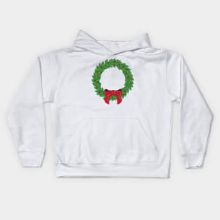 Charming Wreath with Berries and a Pretty Bow Kids Hoodie